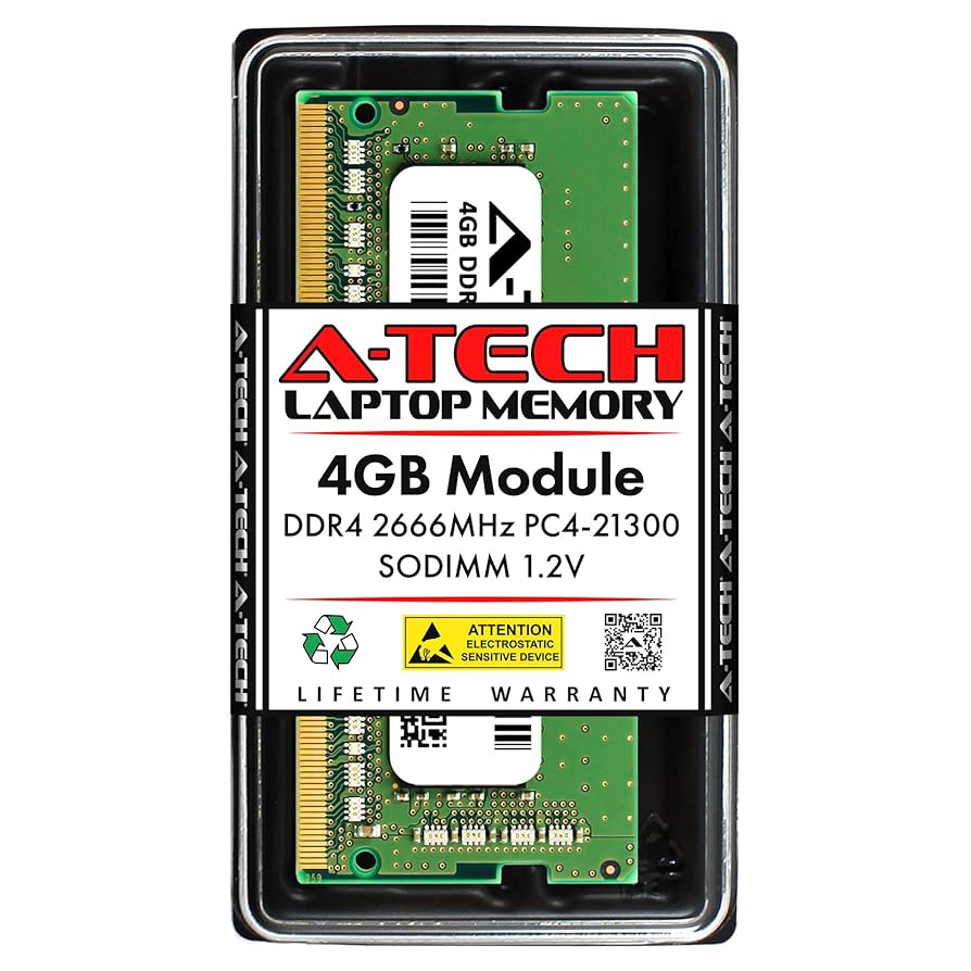 A-Tech 4GB DDR4 2666MHz PC4-21300 (PC4-2666V) CL19 SODIMM